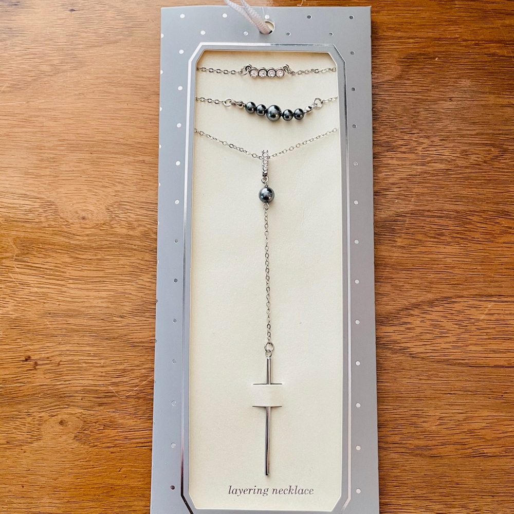 Mud Pie Silver Layering Necklace